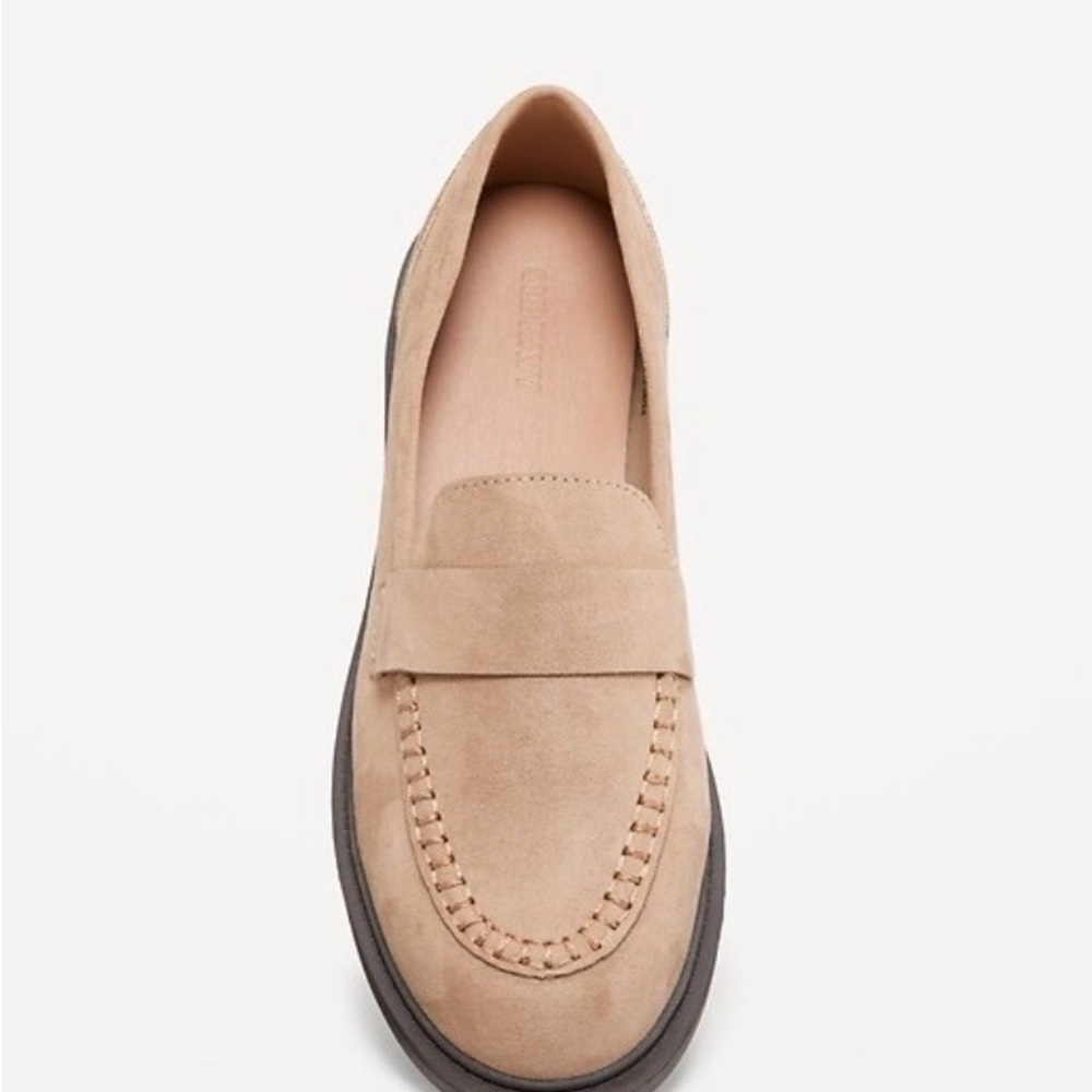 Old Navy Women’s Beige Faux Suede Penny Loafers for Women Size 8.5